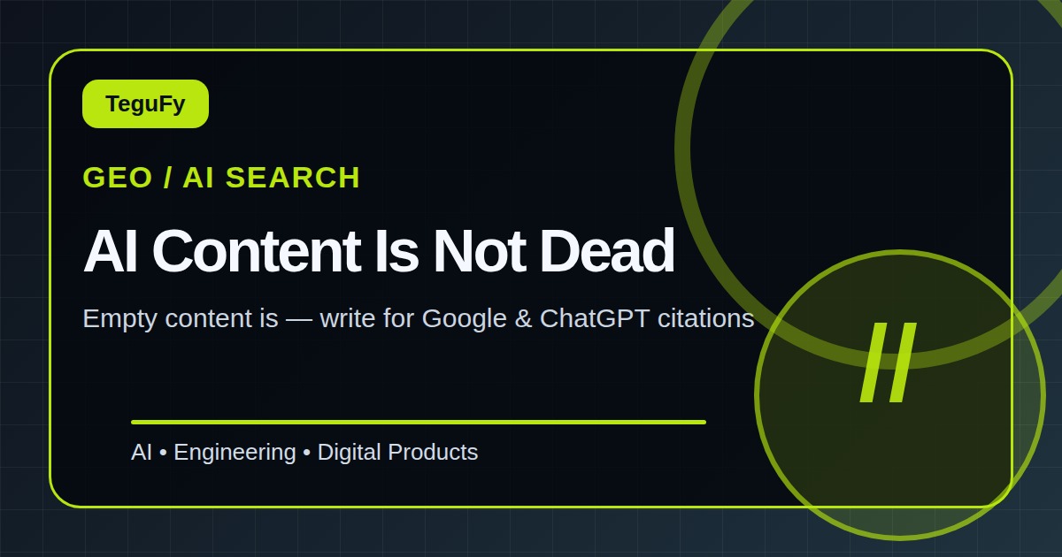 AI Content Is Not Dead — Empty Content Is: How to Get Cited by Google and ChatGPT